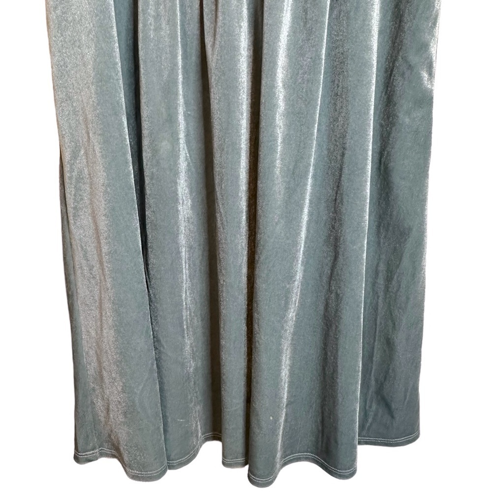 Vylette Winter Solstice Velvet Puff-Sleeve Babydoll Dress NWT Large Aqua - Picture 3 of 13